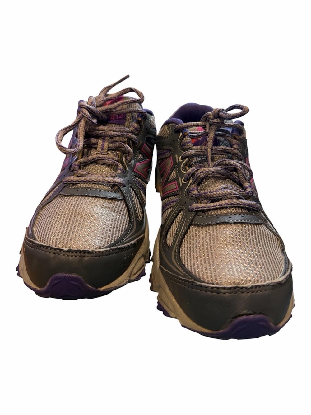New Balance Women's Trail Runners in Gray with Purple Accents - Picture 2 of 5